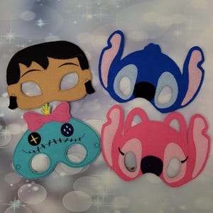 Blue Alien - Hawaiian Girl - Pink Alien - Blue Dog - Ragdoll - Island Girl - Koala-Like Alien Animal - Pretend Play Masks - Dress-Up Mask