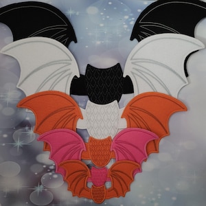 Embroidered Dragon Wings - 5 Sizes - 28 Colors - Felt Dragon Wings - Wings for Pets -Pretend Play  Halloween Costume -Creative Play  Cosplay