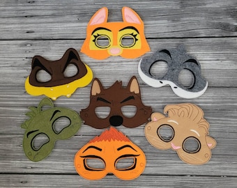 Felt Animal Masks – Kids Pretend Play, Dress-Up Costumes