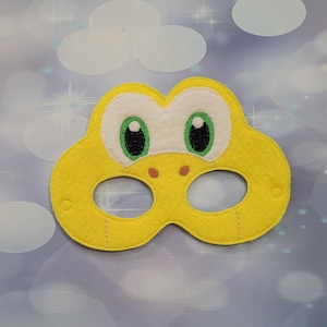 Turtle Mask -  Yellow Troopa Mask - Felt Embroidered Mask - Game Character - Kid & Adult - Pretend Play - Halloween Costume - Creative Play