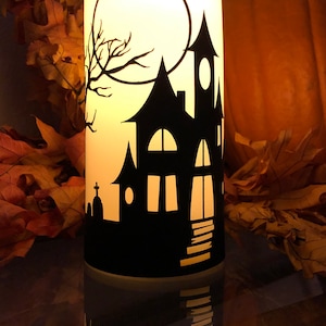 Haunted House Candle Wrap