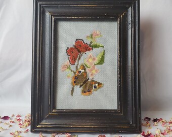 Copper and Buckeye Butterflies Cross Stitch