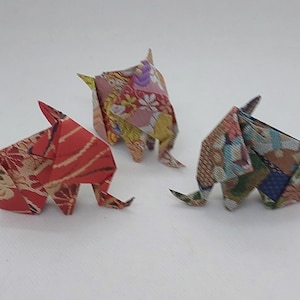 3 elefanti origami / fantasia kimono flowers/ idea regalo / decorazione