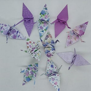 10 gru / origami / fantasia "It's a beautiful day" / decorazione / Idea regalo/ acid free