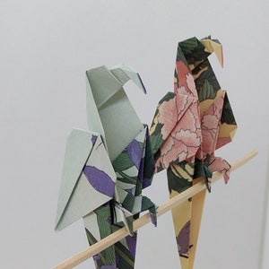 2 Pappagalli origami / fantasie kimono/ decorazione / idea regalo