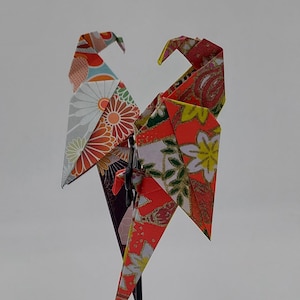 2 Pappagalli origami / fantasie chiyogami/ decorazione / idea regalo