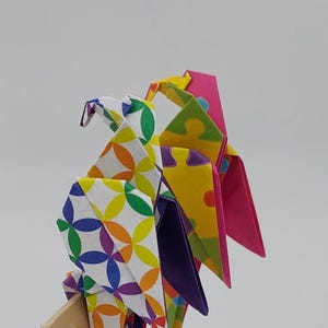2 Pappagalli (8 cm)/origami / fantasia multicolore/ decorazione / idea regalo