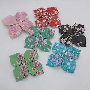 6 Fiori a 4 petali/ kirigami / fantasie floreali/ Idea regalo / Decorazione
