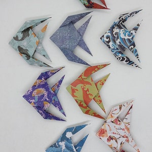8 pesci origami / decorazione / idea regalo / compleanno / più fantasie disponibili