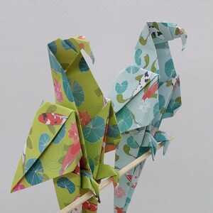 2 Pappagalli origami / fantasia con carpe koi / decorazione / idea regalo