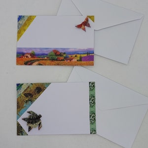 2 biglietti decorati / origami e washi tape Van Gogh / con busta / biglietto di auguri / card