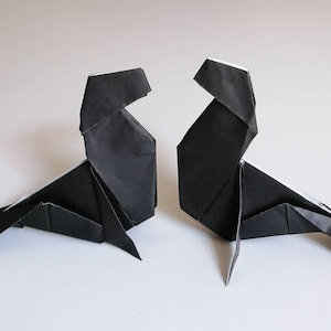 2 foche origami / VARI colori disponibili/ decorazione / idea regalo