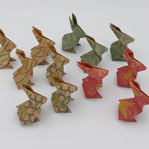 12 conigli (5 cm)/ origami/ fantasia kraft/ decorazione / idea regalo