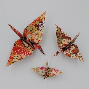 3 gru carta Yuzen/origami/ fantasia giapponese /Decorazione / Idea regalo