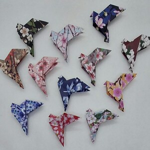 12 uccelli (6 cm)/ origami/fantasia fiori di ciliegio/ decorazione / idea regalo