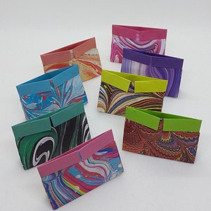 8 cajas sobres / origami / estampado multicolor / efecto jaspeado / cajitas para almendras garrapiñadas / porta pintalabios