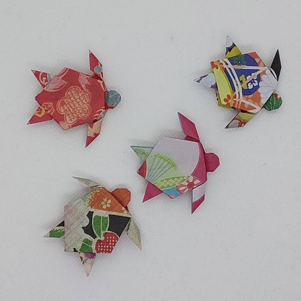 4 tartarughe (4,5 cm)/origami /fantasie kimono/Idea regalo / decorazione