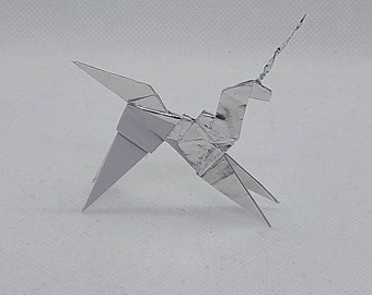 1 pequeño unicornio de Blade Runner / origami / color plateado / decoración / idea de regalo