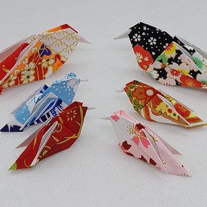 6 uccelli carta Yuzen/origami/ 2 misure/fantasie diverse/Decorazione / Idea regalo