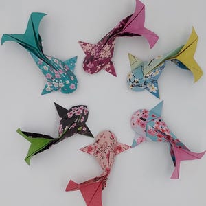 6 Carpe Koi (12 cm)/ koi fish/fantasie flori di ciliegio/ origami /decorazione /idea regalo