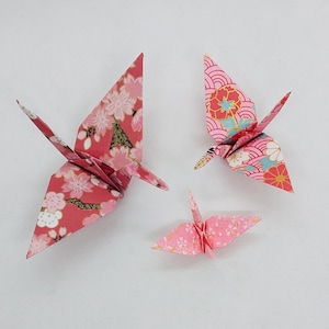3 gru carta Yuzen/origami/ fantasia giapponese/ Decorazione / Idea regalo