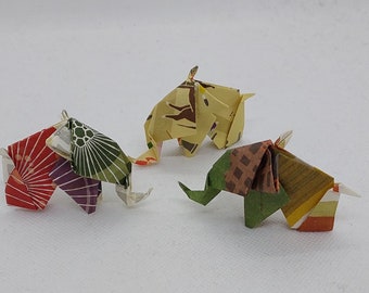 3 éléphants (6 cm) / origami / Fantaisie Kioto / décoration / idée cadeau