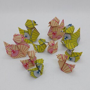 Famiglia di Anatre (10 pezzi) / origami /fantasia con ventagli / decorazione / idea regalo