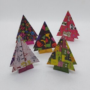 5 Alberi / origami / fantasia Gatti/ Idea regalo / Decorazione