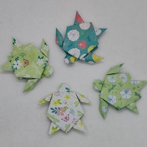 4 tartarughe origami /fantasia ninfee/ Idea regalo / decorazione/ chiudipacco