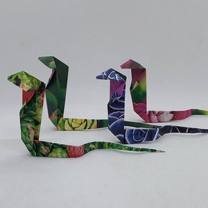 4 Serpenti / origami / fantasia piante grasse / decorazione / idea regalo / segnaposto