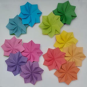 12 Fiori / origami / colori vivaci / Idea regalo / Chiudipacco / Decorazione