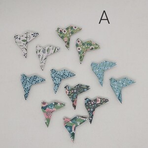 12 uccelli (4 cm) /origami / fantasia erbario fiori e foglie / decorazione / idea regalo / compleanno