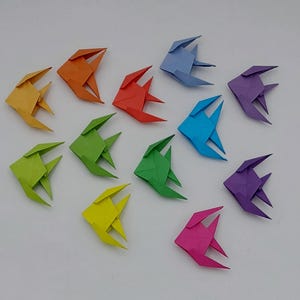12 pesci (5 cm) / colori vivaci /origami / decorazione / idea regalo / compleanno