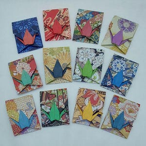 12 sobres con estampado de grullas/origami/flores de kimono/sobres de carta/sobres