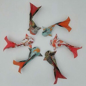 6 Carpe Koi (10 cm) /koi fish/fantasia chiyogami /origami /decorazione /idea regalo