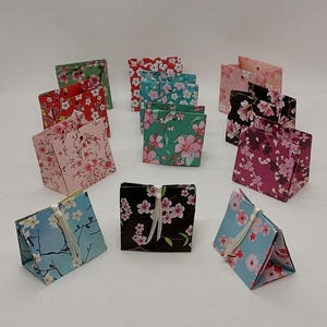 12 bustine box /origami/ fantasia fiori di ciliegio / gift box