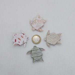 4 tartarughe (4,5 cm)/origami /fantasie delicate/Idea regalo / decorazione