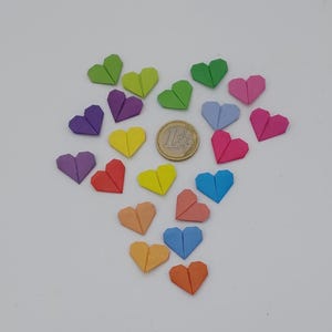 20 Cuori (2 cm) / origami / colori vivaci / decorazione / idea regalo / chiudipacco