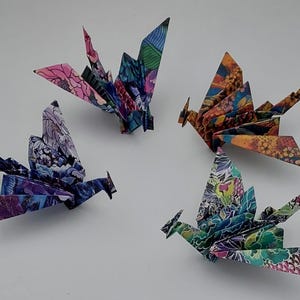 4 Draghi (10 cm) /origami / fantasia floreale/ decorazione / idea regalo