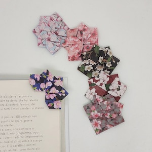 6 segnalibro fiore/lato 5 cm/fantasia fiori di ciliegio /Idea regalo / gift