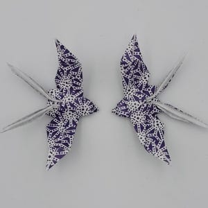 2 Rondini piccole (7 cm)/origami / fantasia blu e bianca / decorazione / creazioni artistiche/ idea regalo