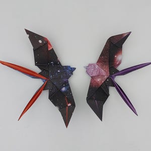 2 Rondini origami /fantasia Via Lattea / Universo /decorazione / idea regalo