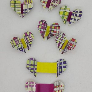 8 Herzen (4 cm) mit Botschaft / Origami / Karten / Geschenkidee