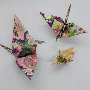 3 gru carta Yuzen/ origami/fantasie giapponesi/Decorazione / Idea regalo