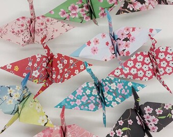 12 grullas de lujo Flores de cerezo/ origami/ decoración / Idea de regalo