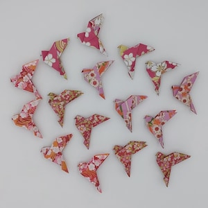 16 uccelli (4 cm)/ fantasia fiori di ciliegio/rosso/ origami/ decorazione /idea regalo / compleanno