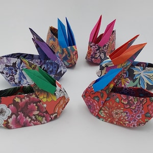 6 conigli box origami /fantasia floreale/ decorazione / idea regalo/ Pasqua