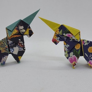 2 Unicorni origami/fantasia floreale / decorazione / idea regalo / compleanno