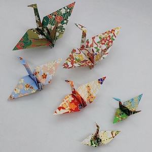 6 gru carta Yuzen/origami/ fantasia giapponese /3 misure diverse /Decorazione / Idea regalo