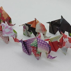 6 elefanti piccoli (5 cm)/origami/ fantasia kimono/idea regalo/decorazione
